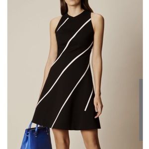 Karen Millen Diagonal Stripe Black and White Dress